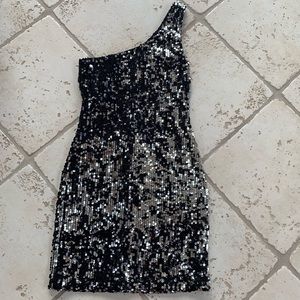 Party dress black and silver sequins